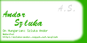 andor szluka business card